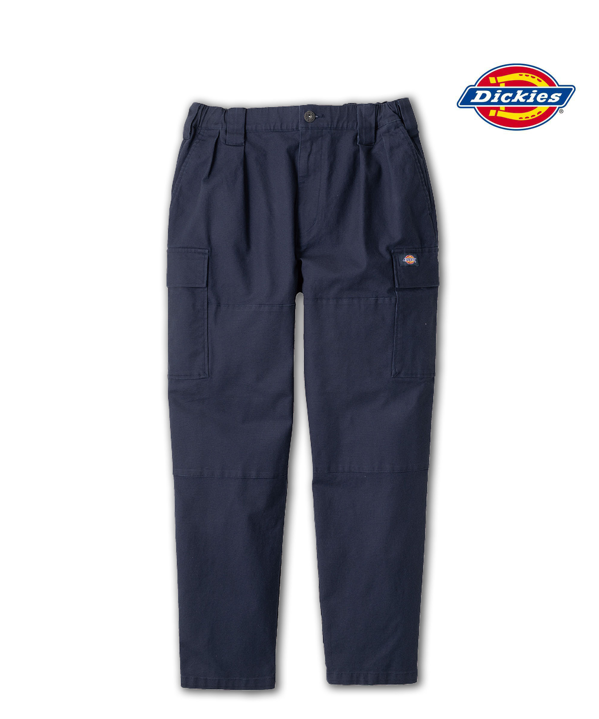 C2D7535 Dickiesストレッチダブルニーカーゴパンツ ネイビー