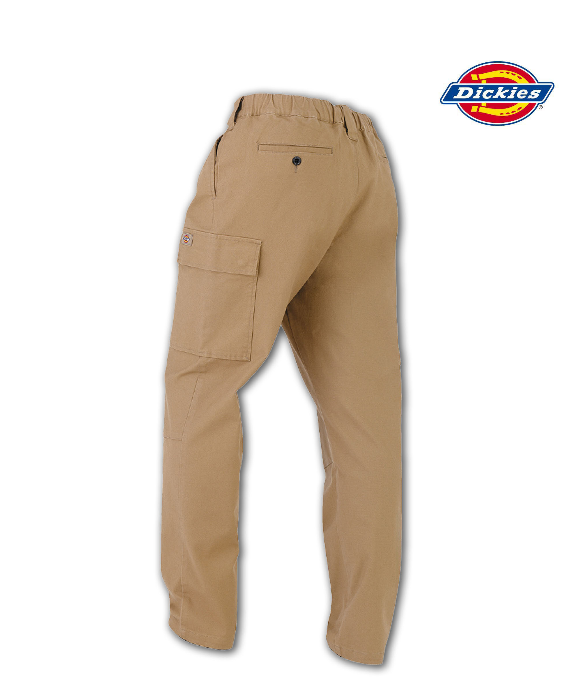 C2D7535 Dickiesストレッチダブルニーカーゴパンツ キャメル