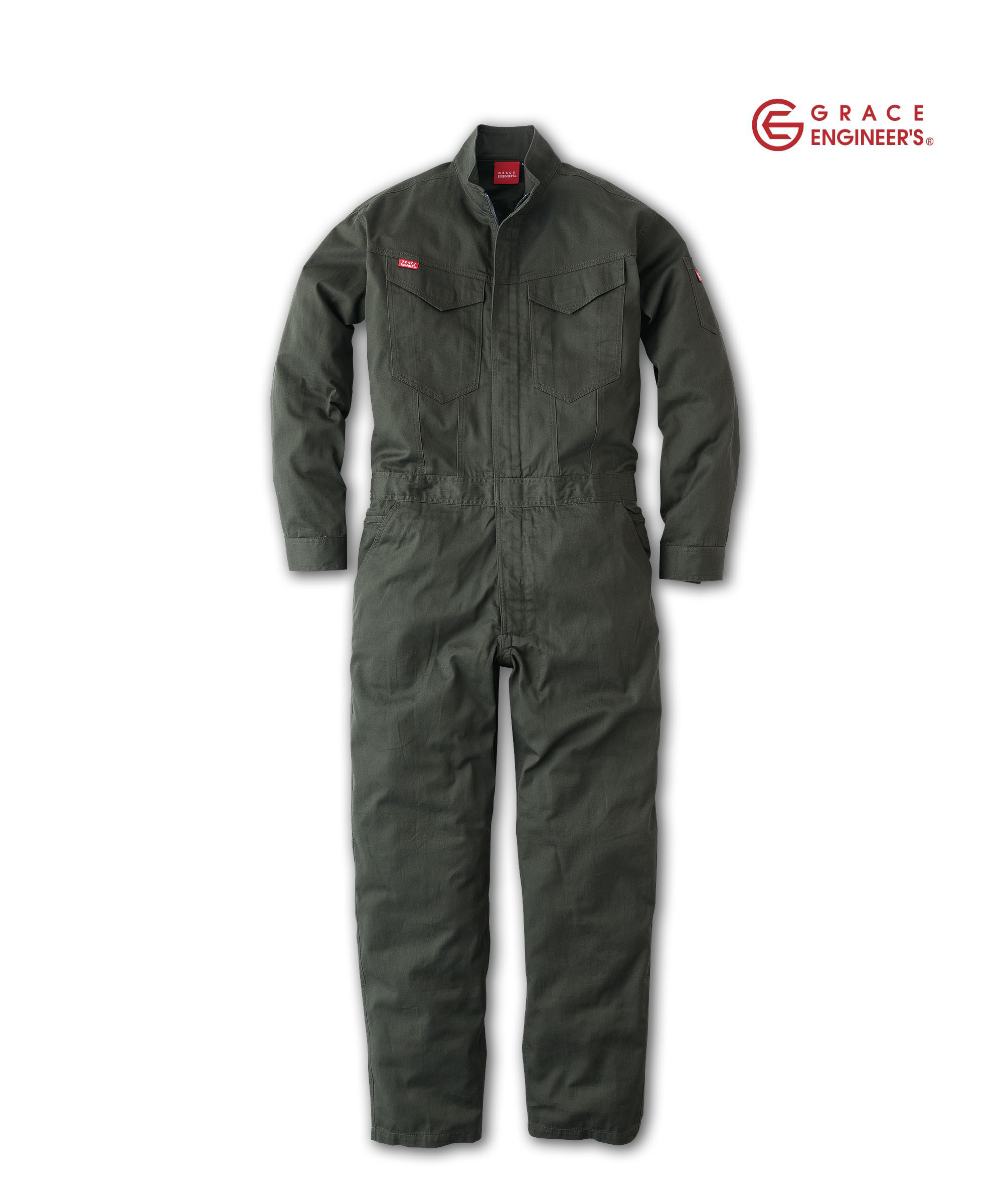 S1GE831 GRACE ENGINEER'S 長袖つなぎ服 ダークモス
