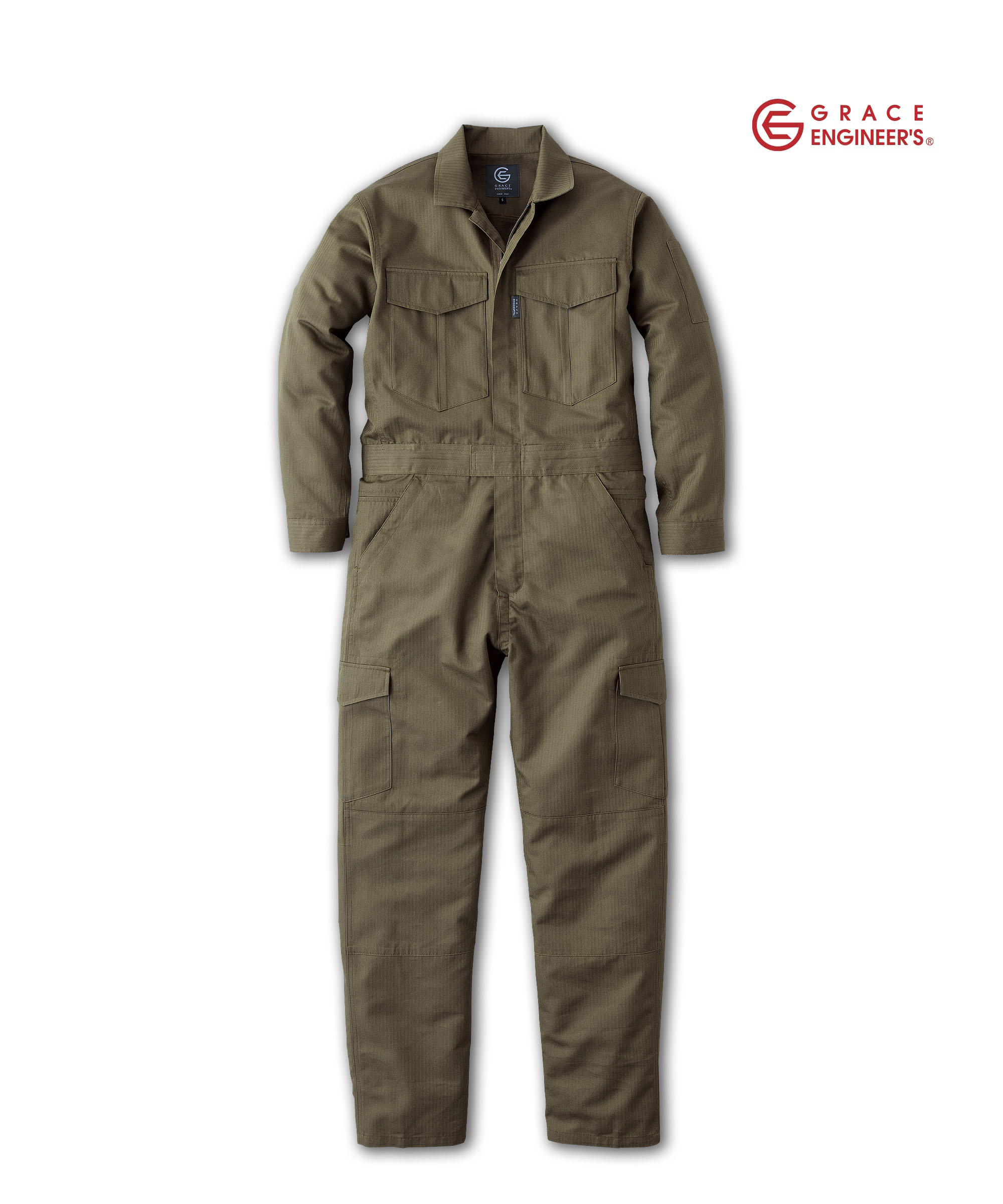 S1GE870 長袖つなぎ服 カーキ